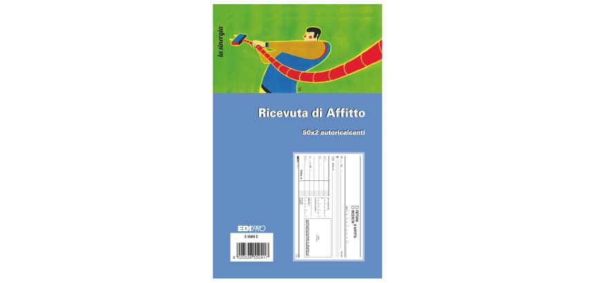 Blocco ricevute d'affitto - 50/50 fogli autoricaricanti - 9,9 x 17cm - 50 fogli - Edipro