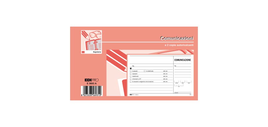 Blocco comunicazioni telefoniche - 50/50 fogli autoricalcanti - 9,9 x 17cm - Edipro