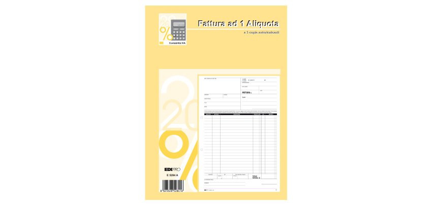 Blocco fatture 1 aliquota Iva - 33/33/33 fogli autoricalcanti - 29,7 x 21cm - Edipro