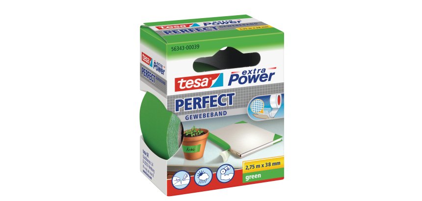 Nastro adesivo telato XP Perfect - 38 mm x 2,7 m - tela plastificata - verde - Tesa