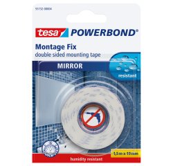 Nastro biadesivo Tesa Powerbond - per specchi - 1,9 cm x 1,5 m - bianco - Tesa - blister 1 pezzo