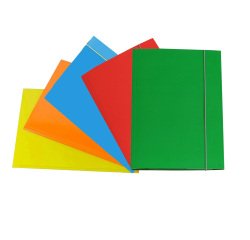 Cartella 3 lembi con elastico - A5 - dorso variabile - cartone plastificato - colori assortiti - Cartotecnica del Garda
