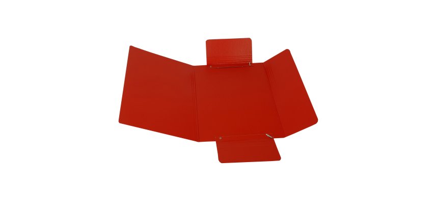 Cartella 3 lembi con elastico - A4 - dorso variabile - presspan - rosso - Cartotecnica del Garda