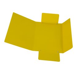 Cartellina con elastico - presspan - 3 lembi - 700 gr - 25x34 cm - giallo - Cartotecnica del Garda