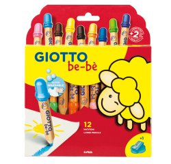 Supermatitoni - diametro mina 7 mm - con temperino - colori assortiti - Giotto - astuccio 12 pezzi