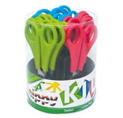 Forbice Snippy - centimetrata - punta tonda - 13,5 cm - lama acciaio inox - colori assortiti - Lebez - conf. 24 pezzi