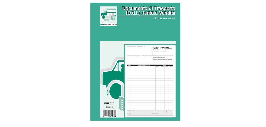 Blocco DDT carico tentata vendita - 50 fogli autoricalcanti - A4 - 29,7 x 21cm - Edipro