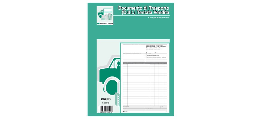 Blocco DDT carico tentata vendita - 50 fogli autoricalcanti - A4 - 29,7 x 21cm - Edipro