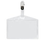 Portanome Pass 3P - clip in metallo - senza cartoncino - 9,5 x 6 cm - PP - buccia - Sei Rota - conf. 100 pezzi