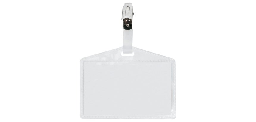 Portanome Pass 3P - clip in metallo - senza cartoncino - 9,5 x 6 cm - PP - buccia - Sei Rota - conf. 100 pezzi