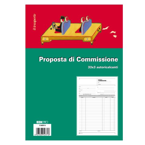 Blocco copia commissioni - 33 fogli 3 copie autoricalcanti - 29,7 x 21cm - Edipro