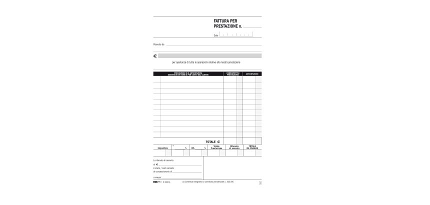 Blocco fatture professionisti - 50/50 fogli autoricalcanti - 23 x 15cm - Edipro