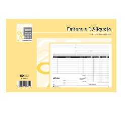Blocco fatture 3 aliquote Iva - 50 fogli 2 copie autoricalcanti - 15 x 23cm - Edipro