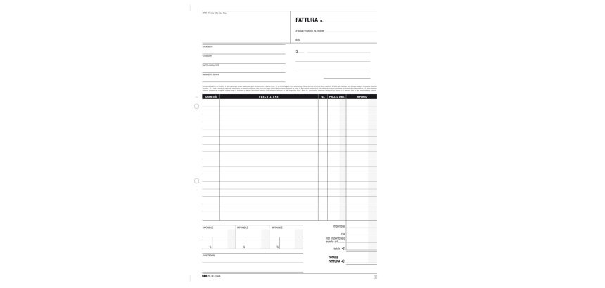Blocco fattura generica - 50/50 fogli autoricalcanti - 29,7 x 21cm - Edipro