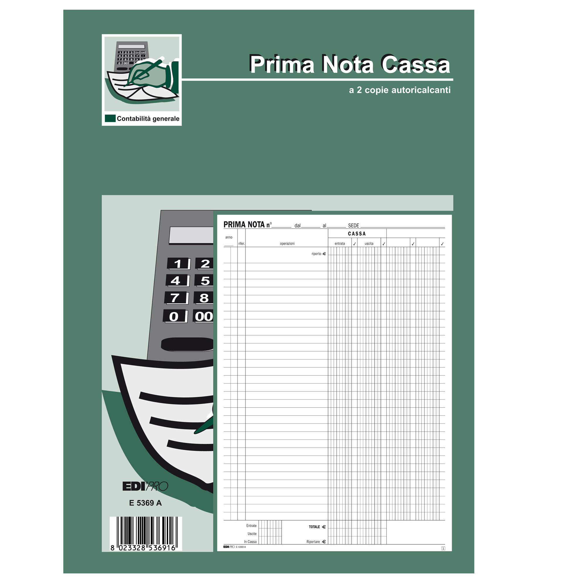 Prima Nota Cassa 50x2 Autoricalcanti 15x21cm - Officina Studenti