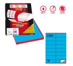 Etichette adesive C/501 - in carta - permanenti - 105 x 36 mm - 16 et/fg - 100 fogli - blu - Markin