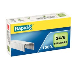 Punti Rapid Standard - 24/6 - acciaio zincato - metallo - Rapid - conf. 1000 pezzi