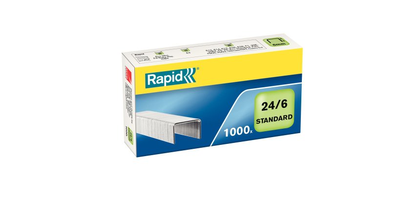 Punti Rapid Standard - 24/6 - acciaio zincato - metallo - Rapid - conf. 1000 pezzi
