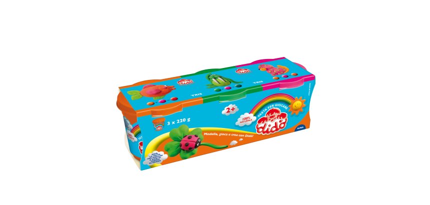 Tris barattoli da 220gr - verde/arancio/magenta - DiDò - conf. 3 pezzi