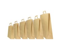 Shopper - maniglie piattina - 18 x 8 x 25 cm - carta kraft - avana - Mainetti Bags - conf. 25 pezzi