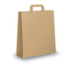 Shopper - maniglie piattina - 22 x 10 x 29 cm - carta kraft - avana - Mainetti Bags - conf. 25 pezzi