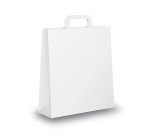Shopper - maniglia piattina - 45 x 15 x 50 cm - carta kraft - bianco - Mainetti Bags - conf. 25 pezzi