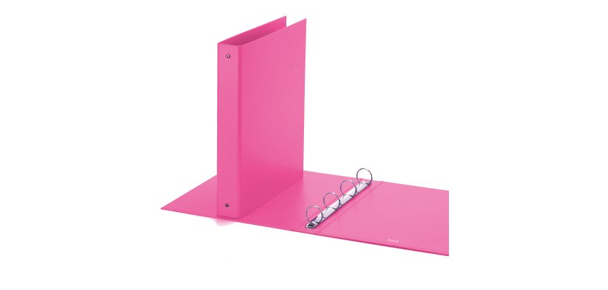 Raccoglitore Europa - 22 x 30 cm - 4 anelli tondi 30 mm - dorso 4 cm - rosa - Favorit