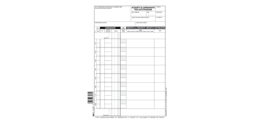 Blocco schede prelievo carburante - 21 x 15cm - 50 fogli - Edipro
