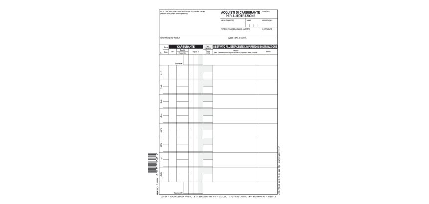 Blocco schede prelievo carburante - 21 x 15cm - 50 fogli - Edipro
