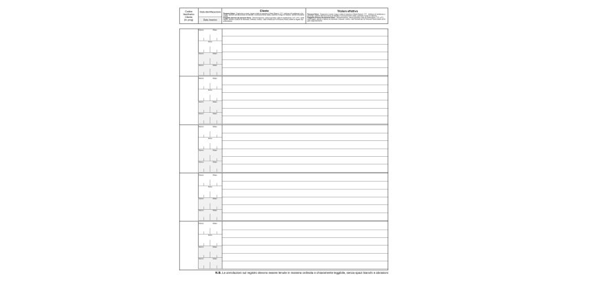 Registro antiriciclaggio operatori non finanziari - 31 x 24 - 96 fogli - Edipro