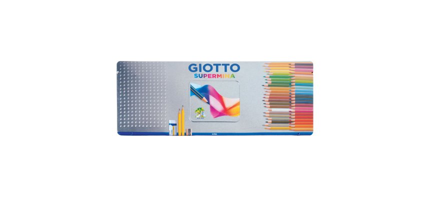 Pastello Supermina - mina 4 mm - colori assortiti - Giotto - astuccio in metallo 50 pezzi