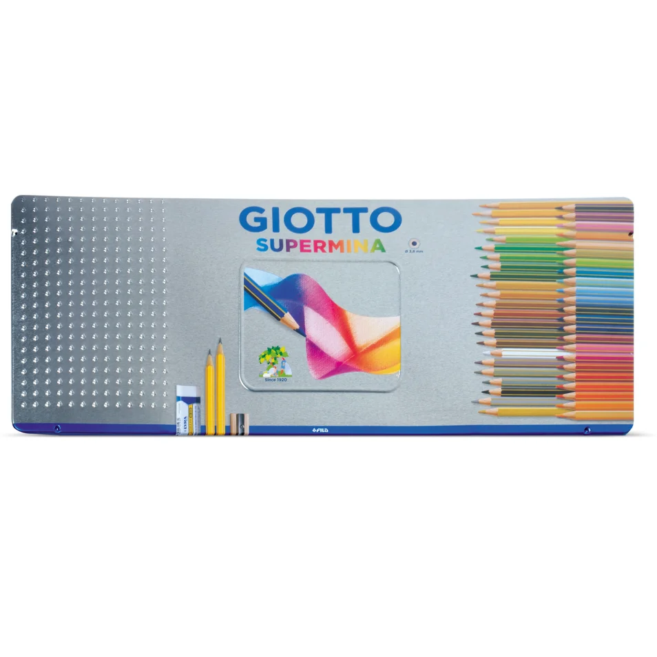 Pastello Supermina - mina 3,8 mm - colori assortiti - Giotto - astuccio in  metallo 50 pezzi su