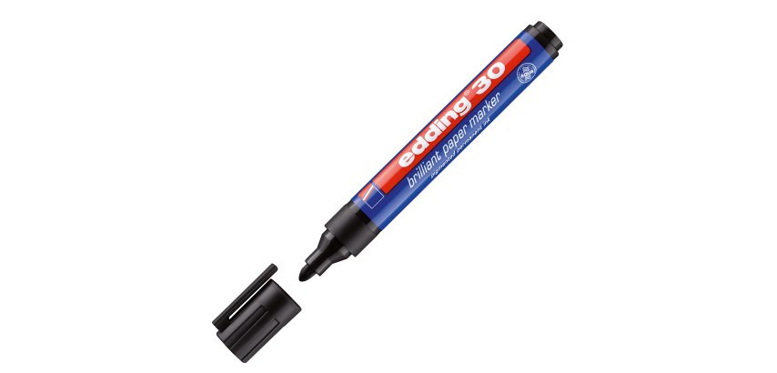 Marcatore permanente 30 - punta tonda - da 1,5 a 3 mm  - nero - Edding