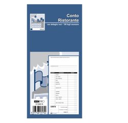 Blocco conto ristorante con dettaglio voci - uso mano - 22 x 10cm - 100 fogli - Edipro