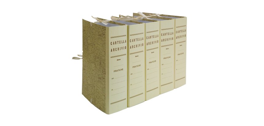 Faldone - legacci incollati - juta - 35 x 25 cm - dorso 6 cm - paglia - Brefiocart