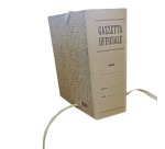 Faldone - legacci incollati - per Gazzetta Ufficiale - juta - 31 x 22 cm - dorso 10 cm - paglia - Brefiocart