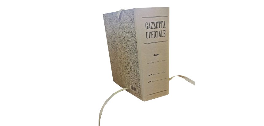 Faldone - legacci incollati - per Gazzetta Ufficiale - juta - 31 x 22 cm - dorso 10 cm - paglia - Brefiocart