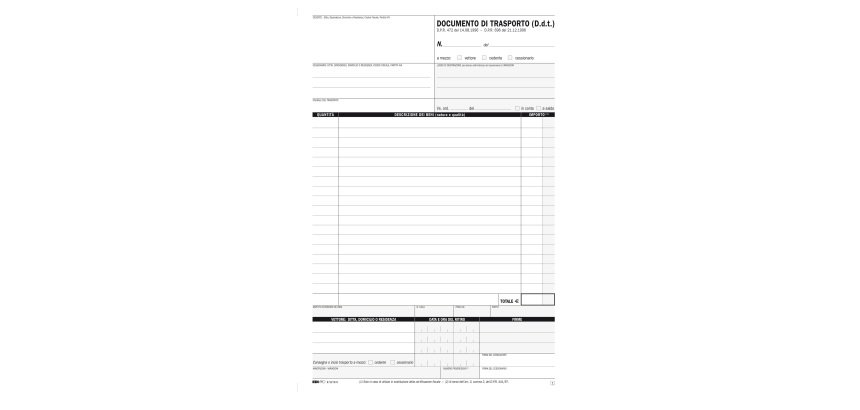 Blocco DDT - 25 fogli 4 copie autoricalcanti - 29,7 x 21cm - Edipro