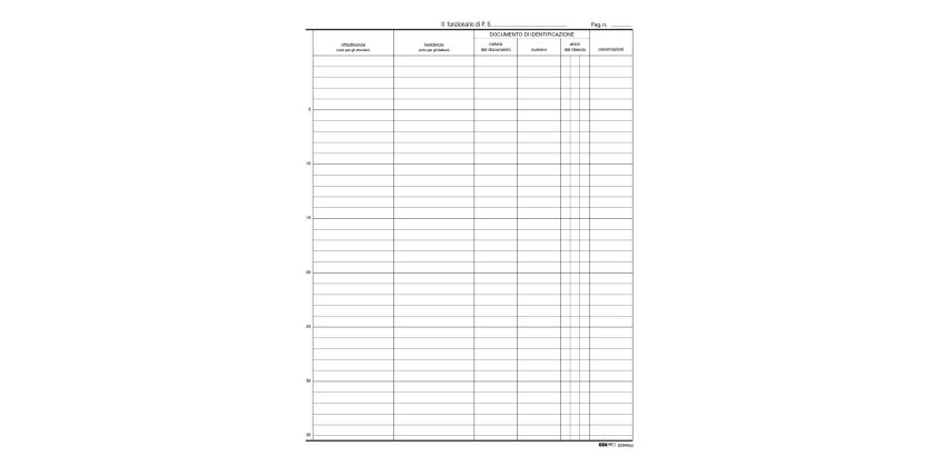 Registro persone alloggiate - 31 x 24,5cm - 46pg - Edipro