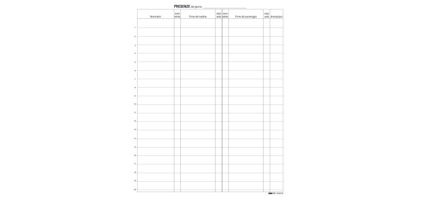 Registro firme presenze al lavoro - 31 x 24cm - 100 fogli - Edipro