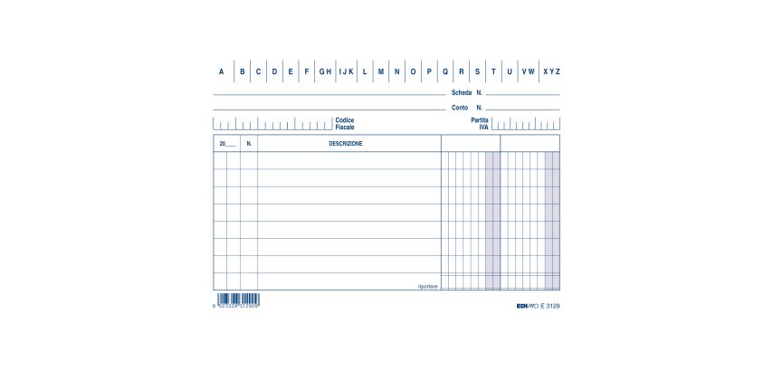 Schede - 2 colonne - 10,5 x 15 cm (orizzontale) - Edipro - conf. 100 pezzi