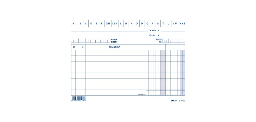 Schede - 2 colonne - 10,5 x 15 cm (orizzontale) - Edipro - conf. 100 pezzi