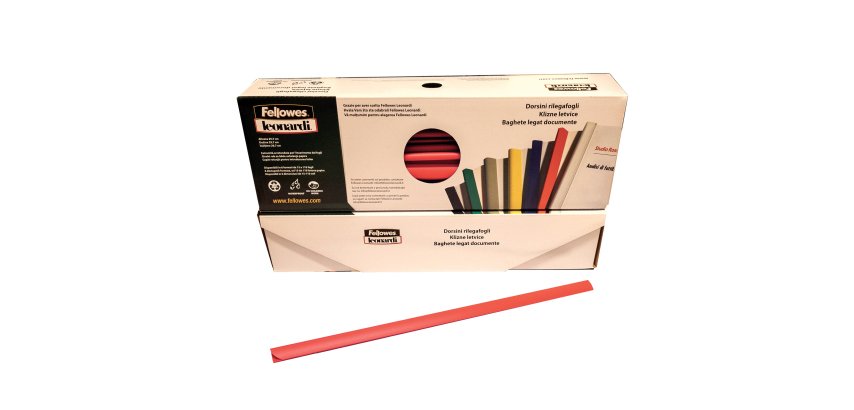 Dorsetti tondi per rilegatura - 8 mm - rosso - Fellowes - scatola 50 pezzi