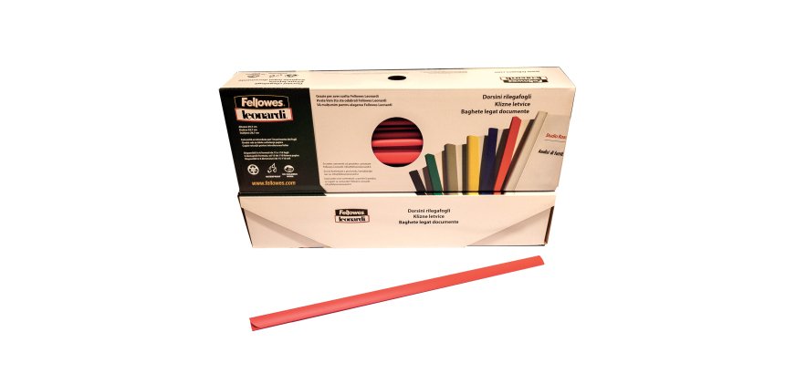Dorsetti tondi per rilegatura - 8 mm - rosso - Fellowes - scatola 50 pezzi