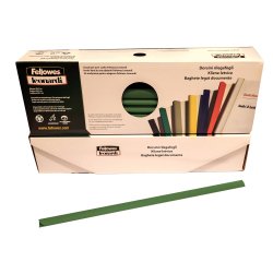Dorsetti tondi per rilegatura - 8 mm - verde - Fellowes - scatola 50 pezzi