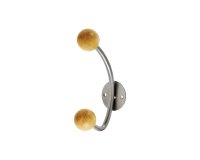 Appendiabiti da muro - 2 posti - 15 x 5 x 8,5 cm - argento - Alco