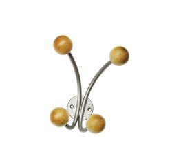 Appendiabiti da muro - 4 posti - 15 x 15 x 8,5 cm - argento - Alco