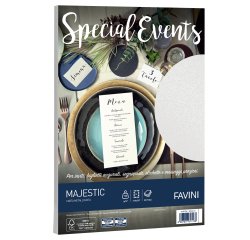 Carta metallizzata Special Events - A4 - 120 gr - bianco - Favini - conf. 20 fogli