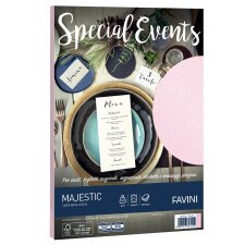 Carta metallizzata Special Events - A4 - 120 gr - rosa - Favini - conf. 20 fogli