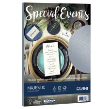 Carta metallizzata Special Events - A4 - 120 gr - argento - Favini - conf. 20 fogli